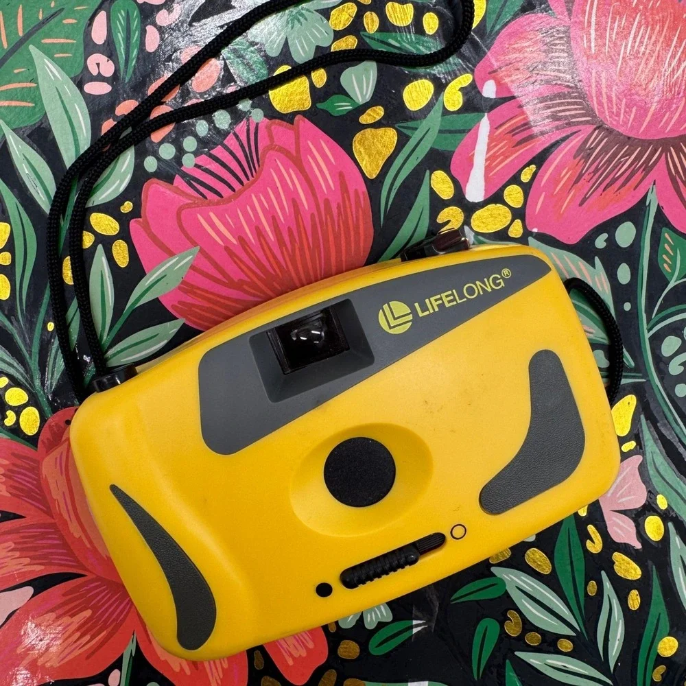 Lifelong 35mm Film Camera Yellow Grey Point and Shoot Retro Focus Free